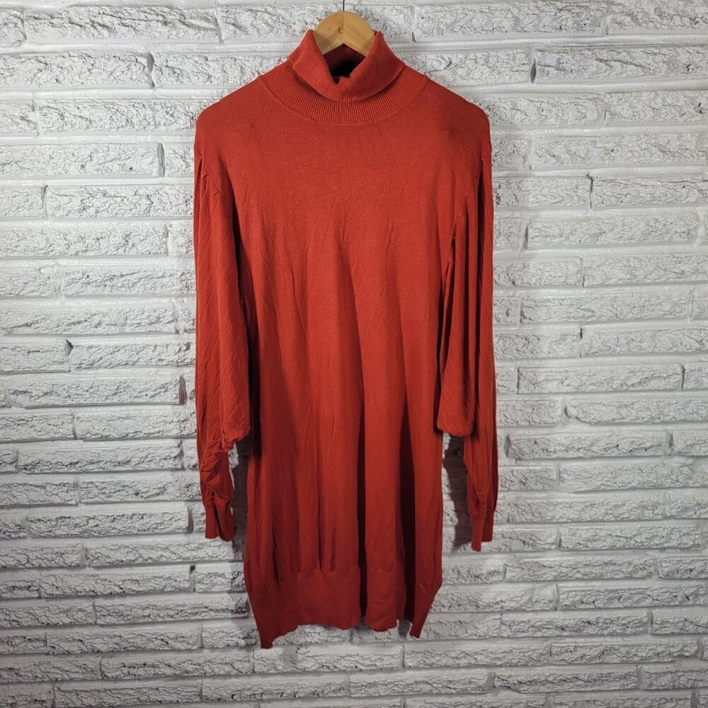 Ashley Stewart Womens 22/24 Plus Size Sweater Mini Dress Turtleneck ORA35E